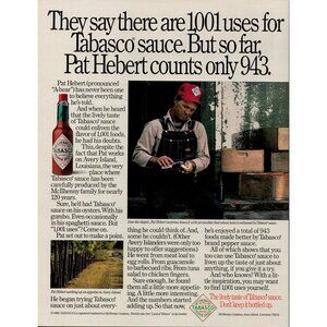 Tabasco Pepper Sauce 1988 Vintage Print Ad (L15)